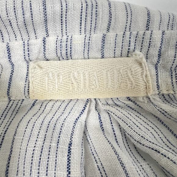 CP Shades Womens Lagenlook Striped Linen Tunic Size XS Blue Boho Beachy Coastal - Picture 6 of 12